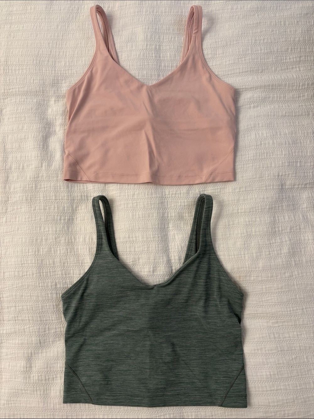 EUC Lot of 2 Lululemon Align Tanks in Blush Pink & Heathered Sage Bralette Tanks